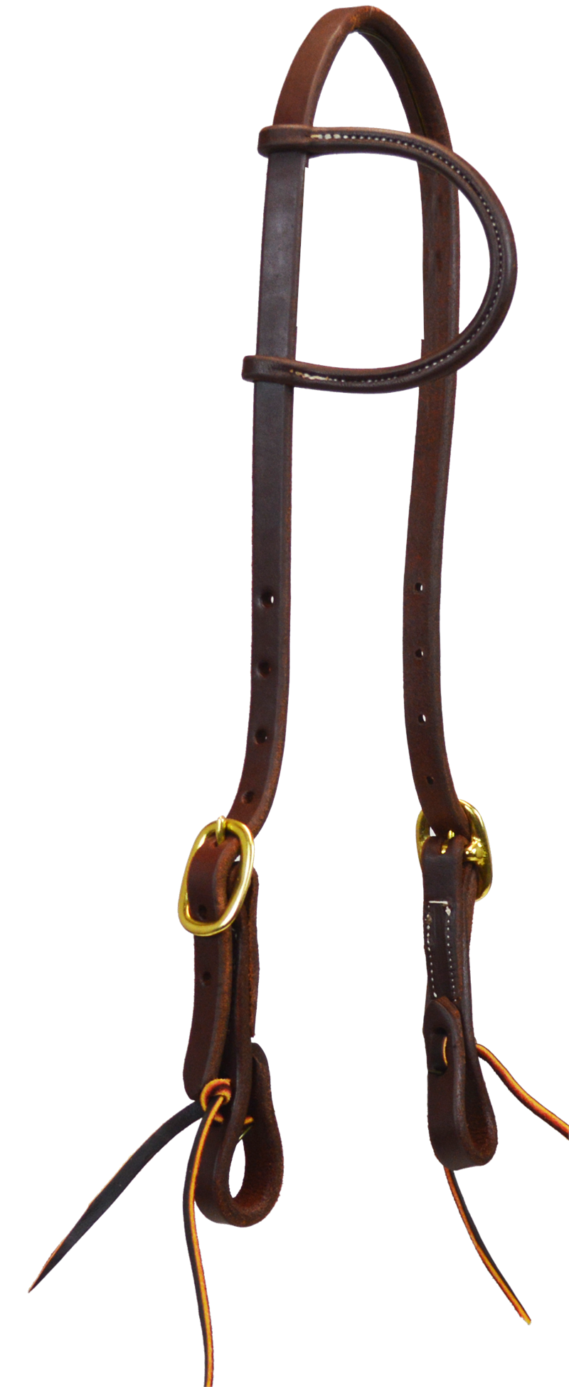 5/8" Double Buckle Slip Ear Headstall - Dark Oil