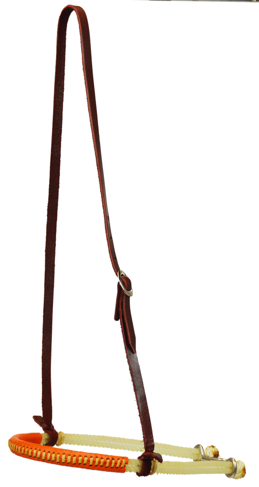 Double Rope Leather Wrapped Tie Down Noseband